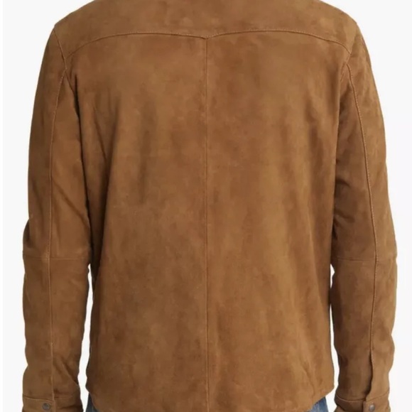 John Varvatos Shilo Suede Shirt Jacket Whiskey Brown Mens S (36/38) - Picture 2 of 12